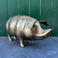 Large Hand Made Brass Piggy Bank English 1920s
