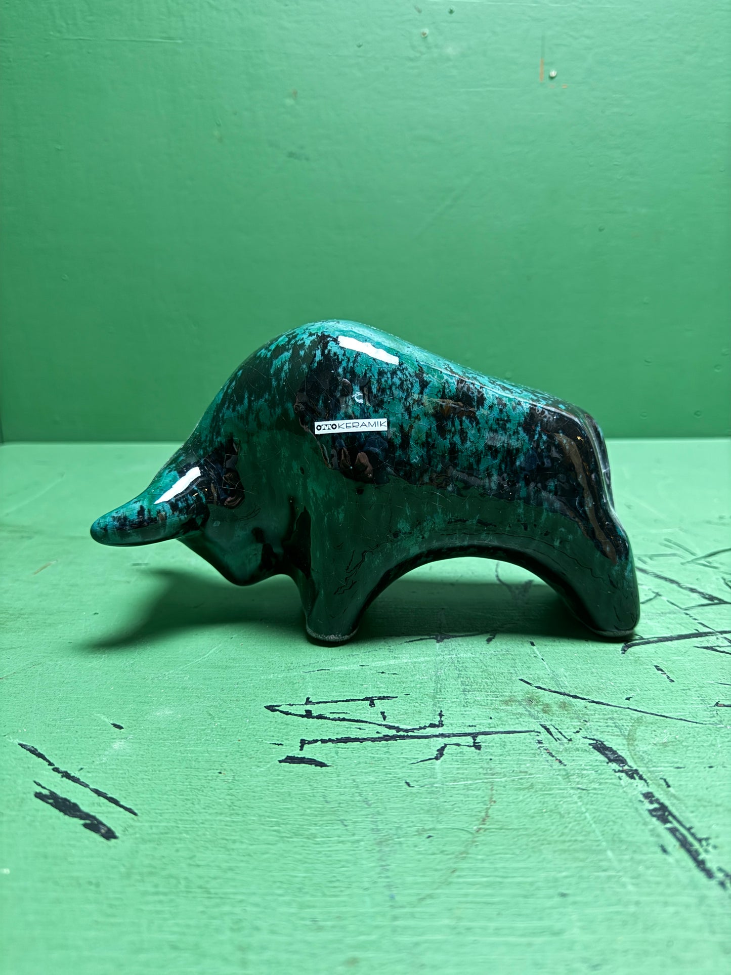 Otto Keramik Classic Ceramic Bull West German Pottery Fat Lava