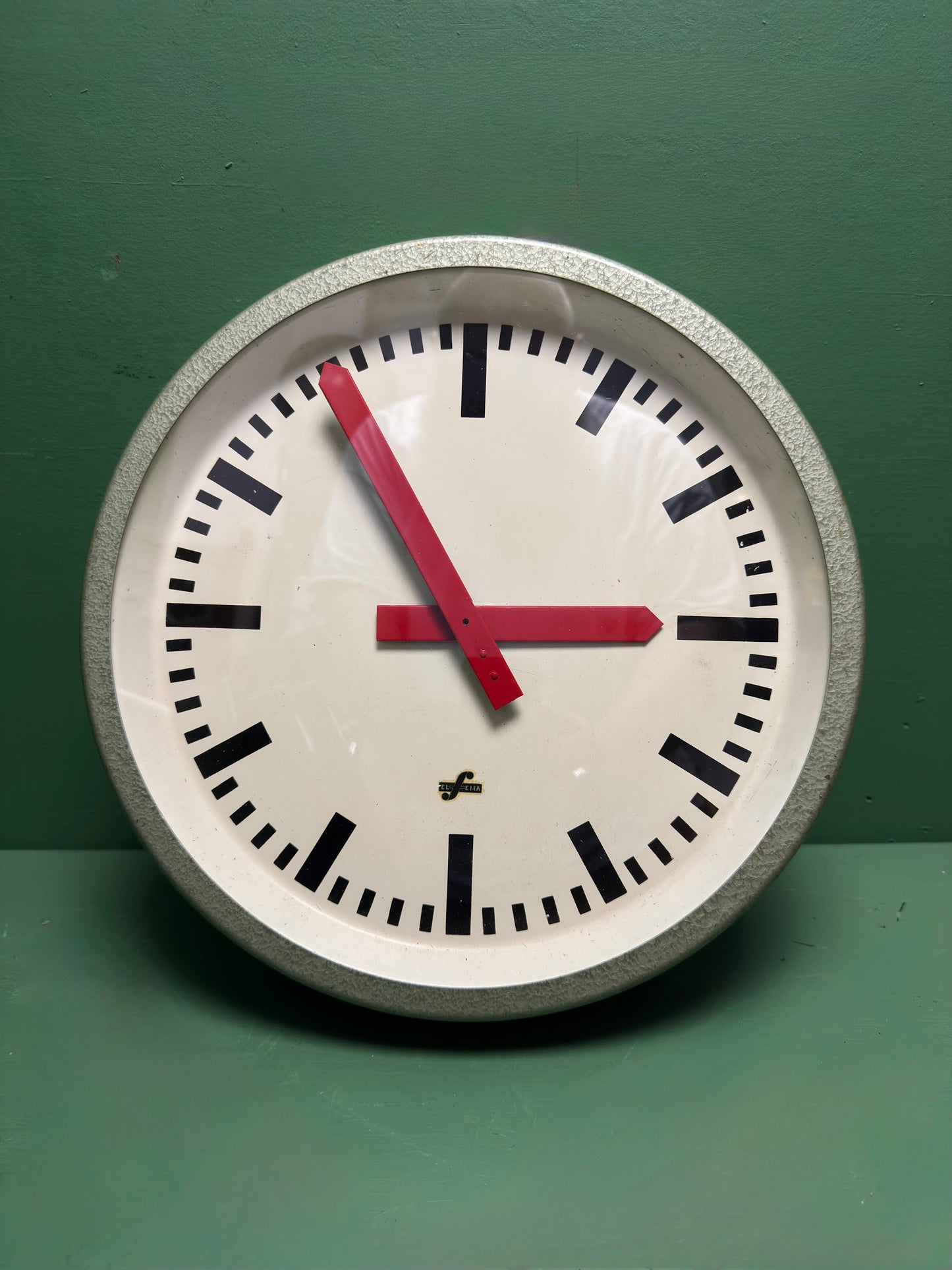 1960's East German Industrial Factory / Office Clocks By Elfema