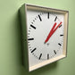 Large Czech Industrial 1970s Square Factory Clocks By Pragotron