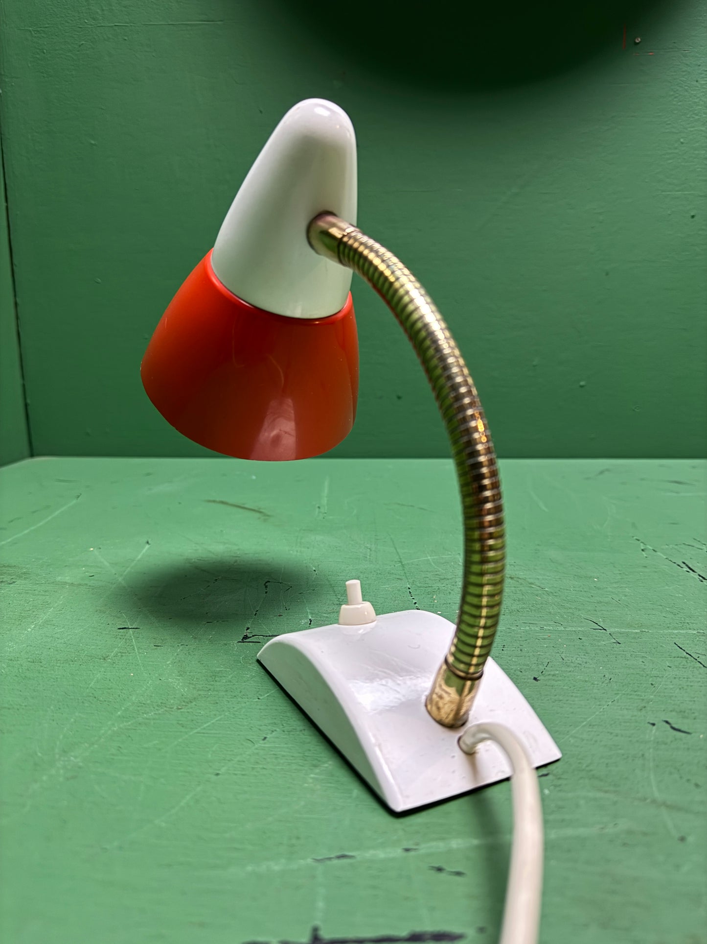 1970s German Retro Orange & White Table Lamp