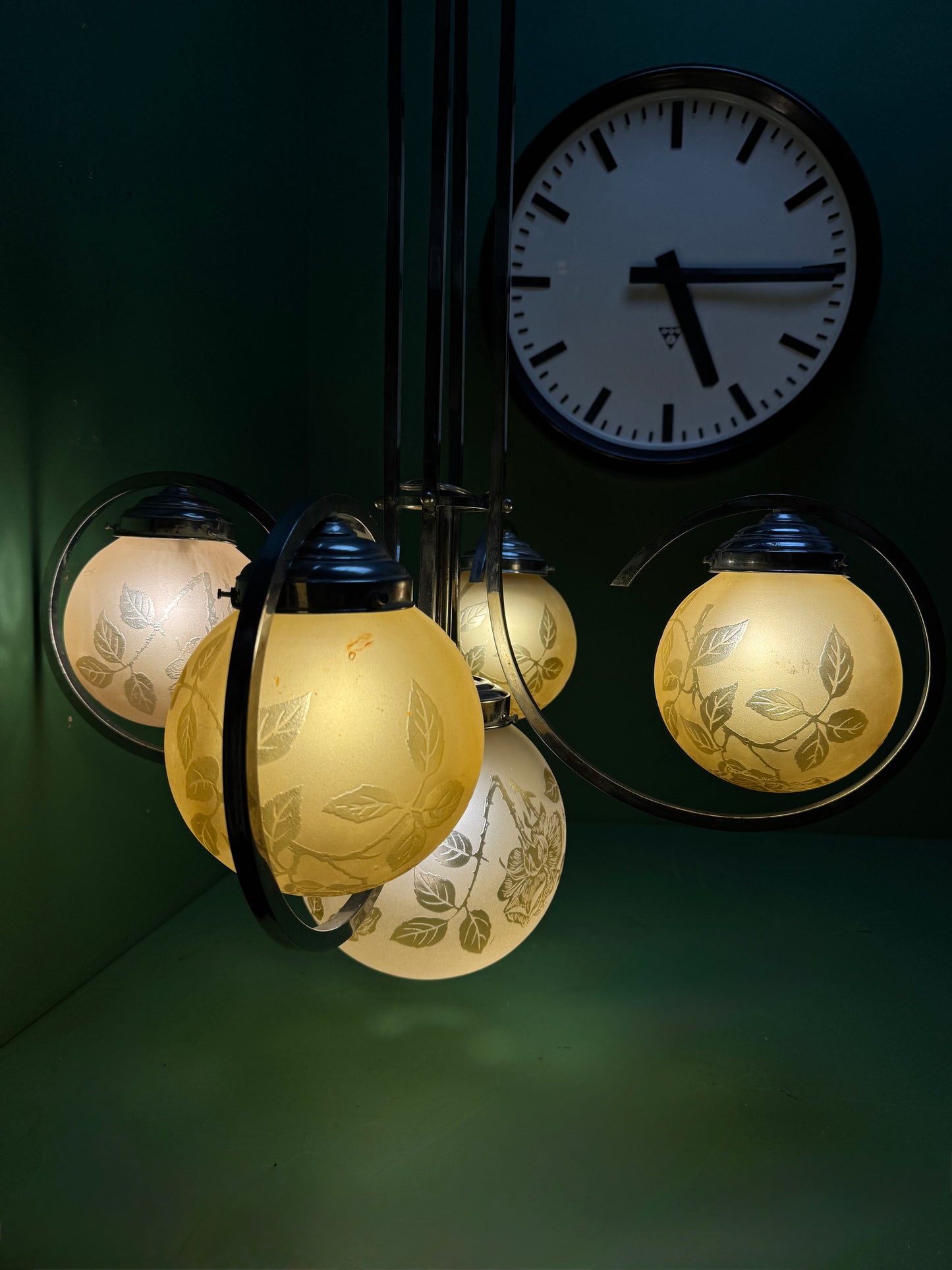 French Art Deco Chandelier Light By Sprat