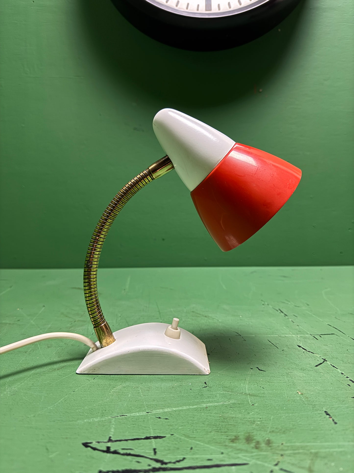 1970s German Retro Orange & White Table Lamp