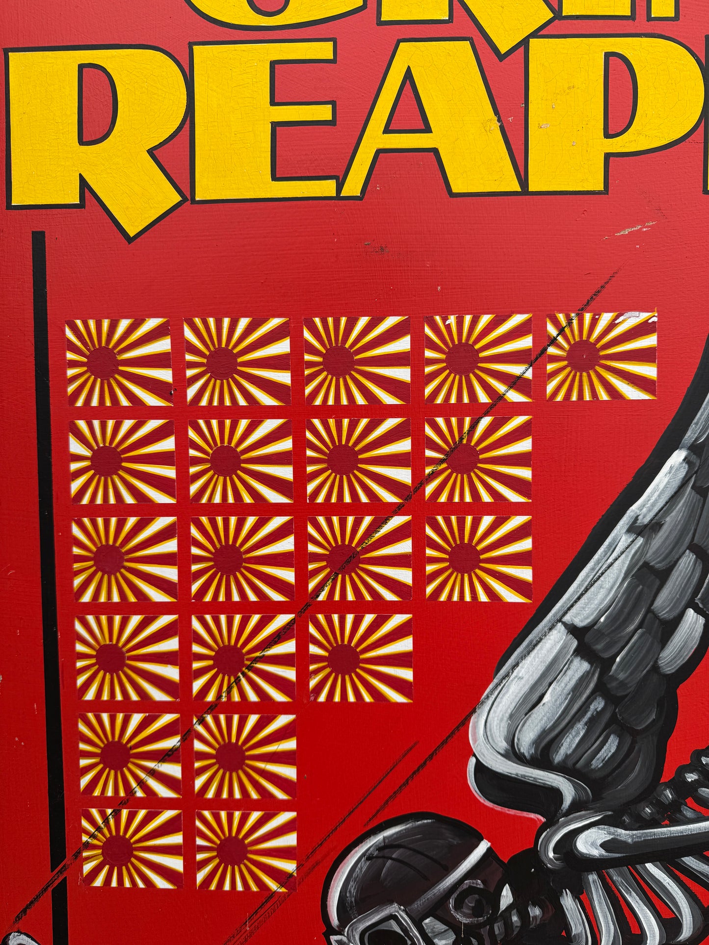 WW2 American Air Force Grim Reapers Nose Art Hand Painted On Board