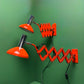 1970s Bright Orange Scissor Lamps By SIS Germany.