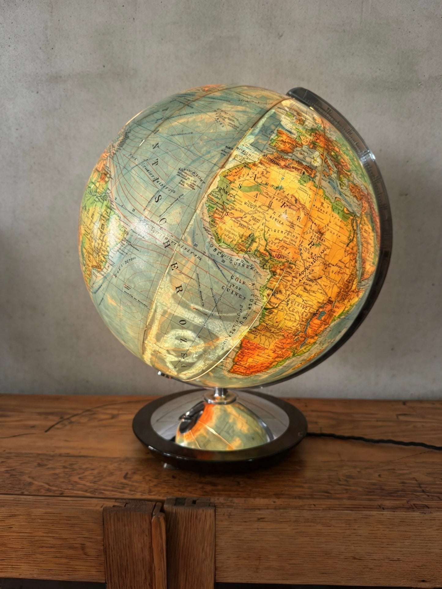 Vintage 1960s DBG Duo Glass Globe Lamp Darmstadt Germany