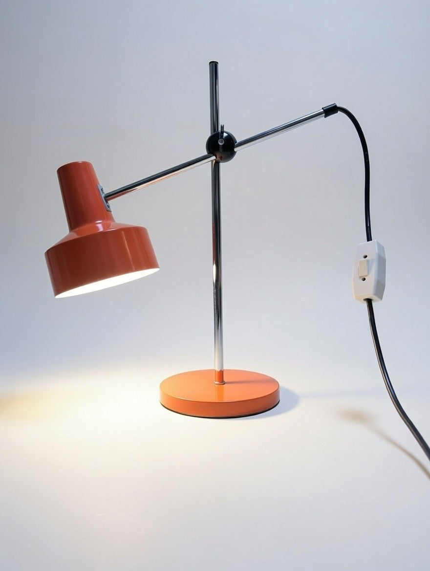 1970s German Retro Orange Table Lamp