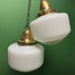 1930s Opaline Pendant Lights With Original Diffusers