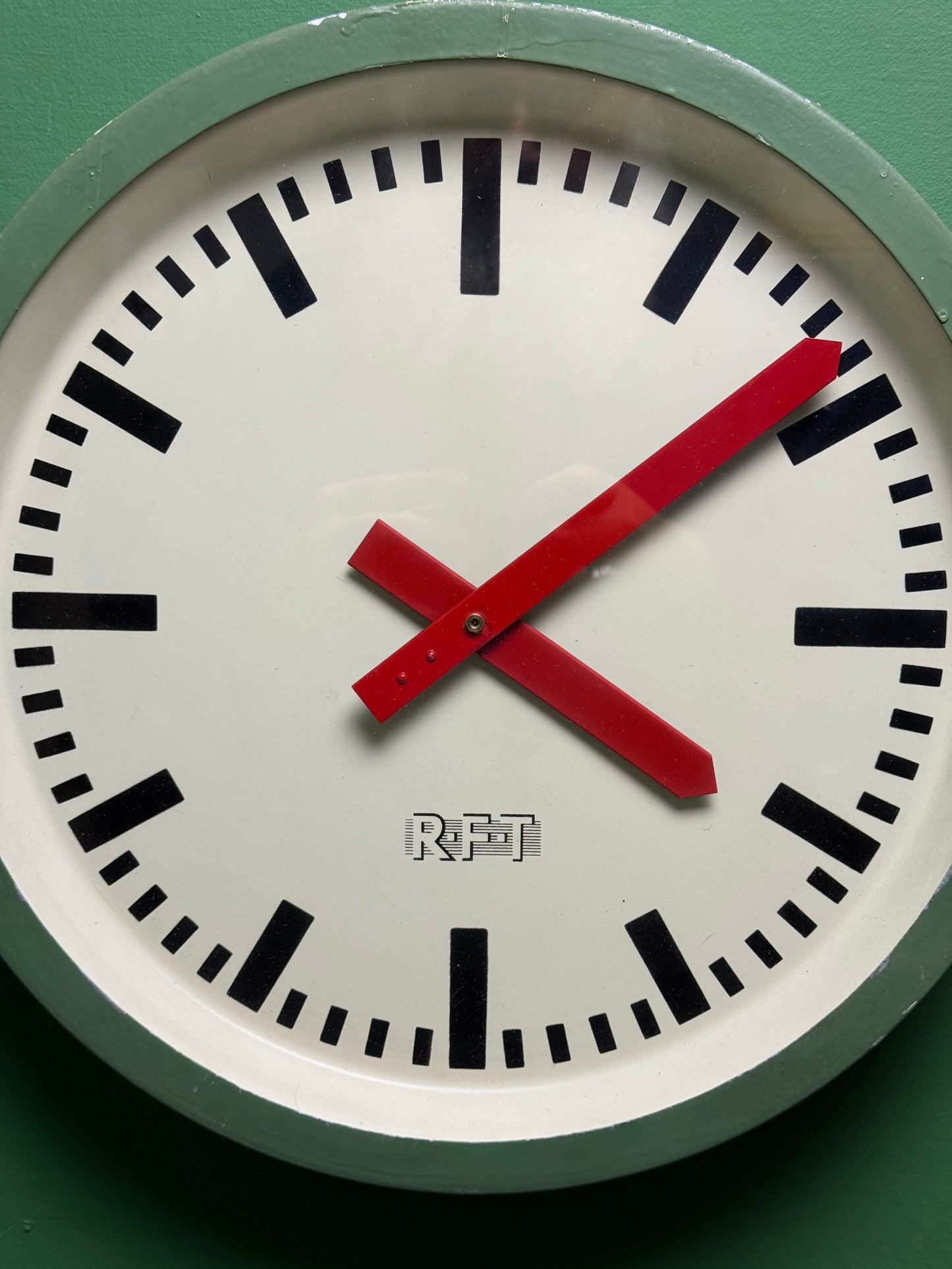 1960s East German Industrial Factory Clock By RFT