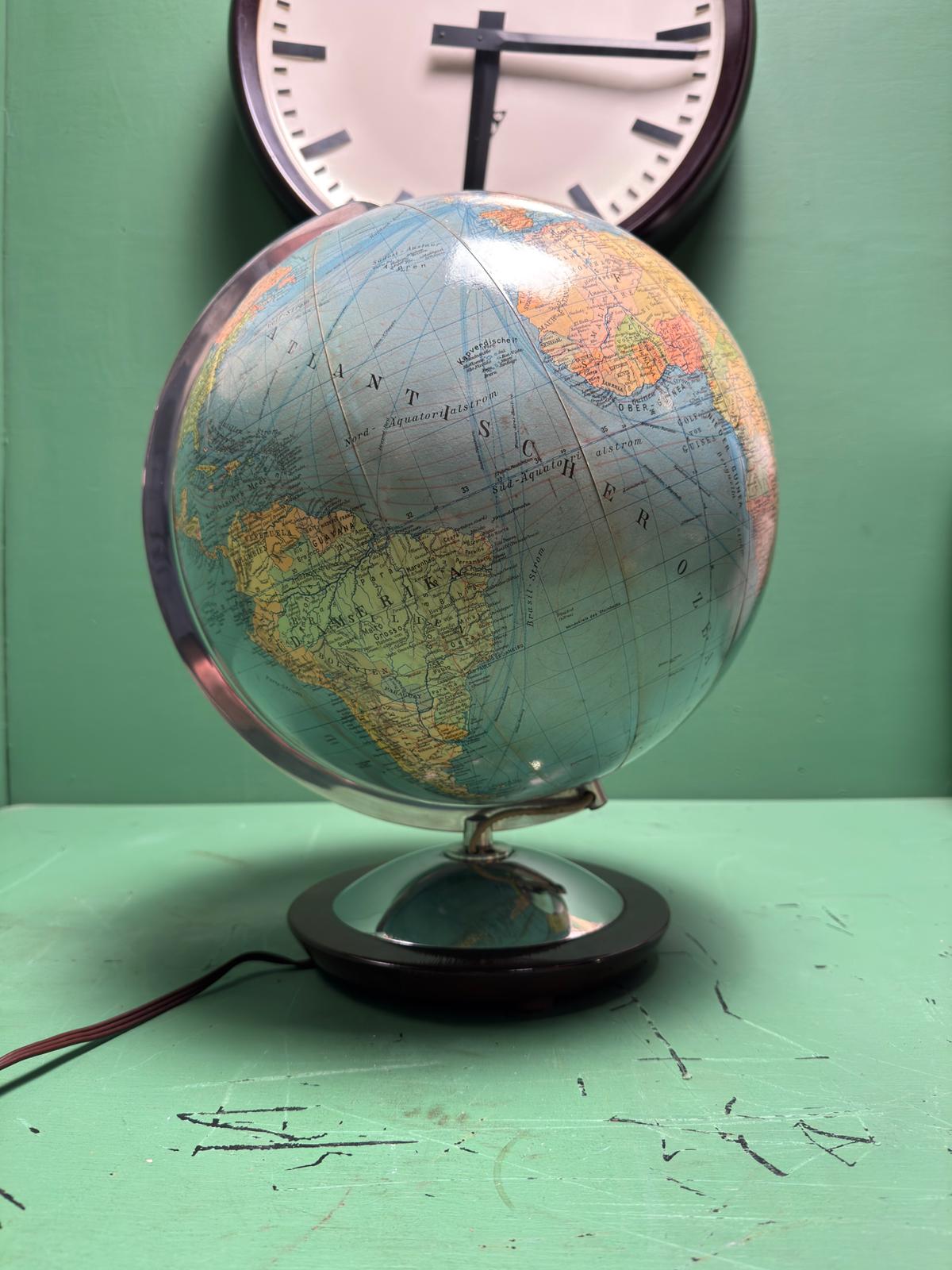 Vintage 1960s German Columbus Duo Glass Globe Lamp