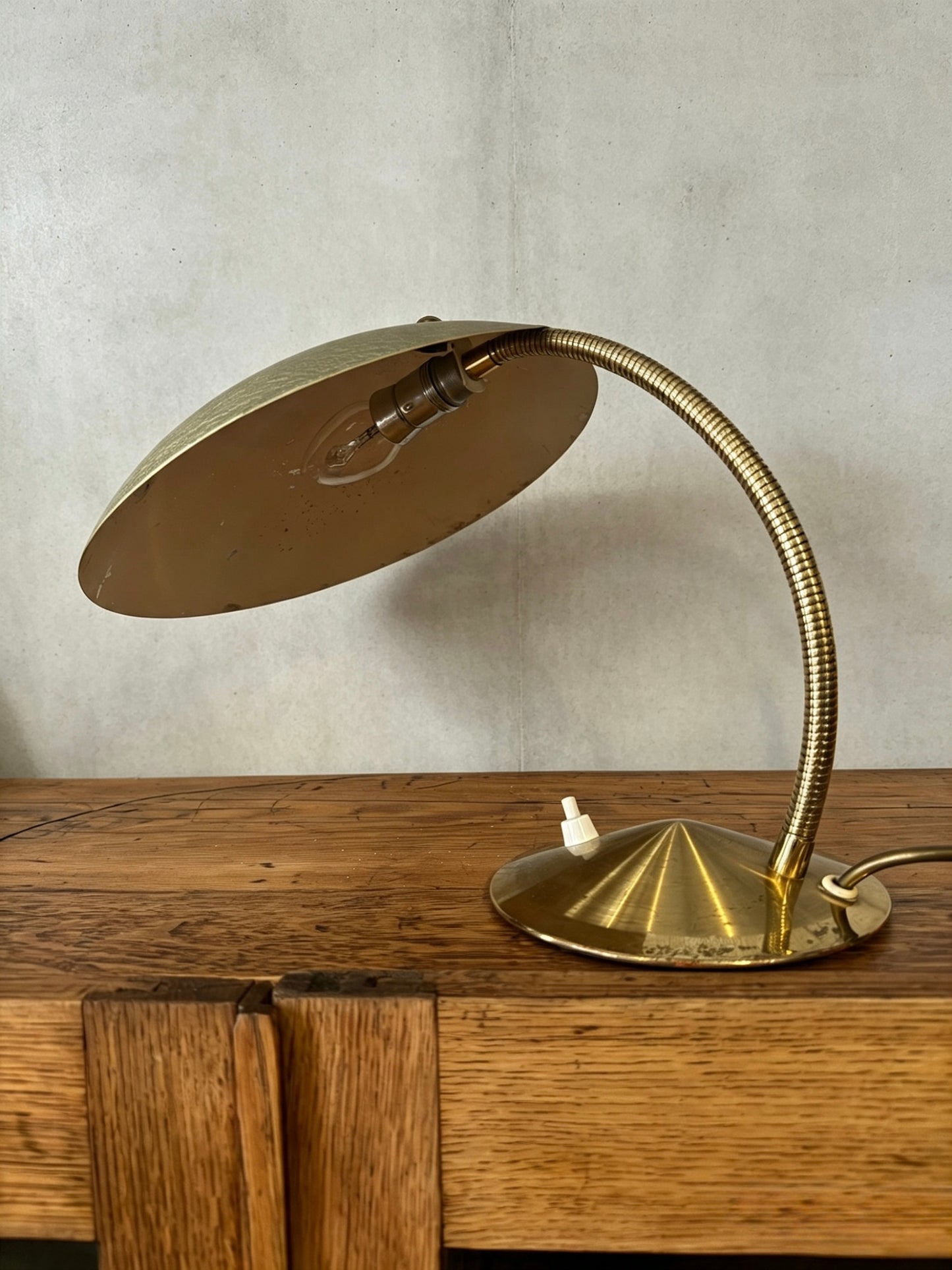 1950s Modernist Goose Neck Table Lamp By Gecos - Gebrüder Cosack Ligting Germany