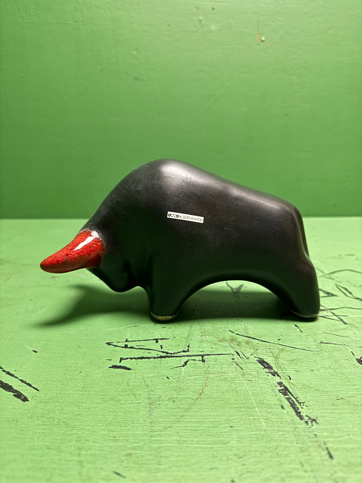 Otto Keramik Classic Ceramic Bull West German Pottery Fat Lava