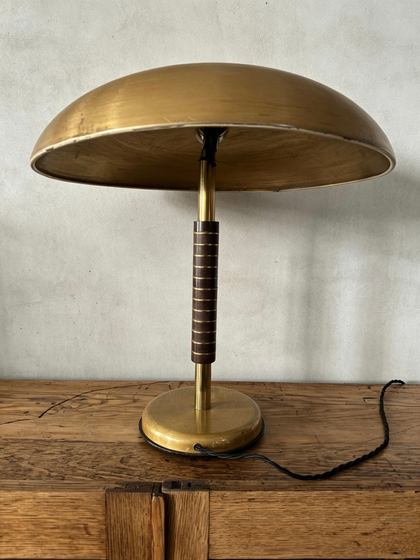 1940s Gold Table Lamp By SBF Sächsische Bronzewarenfabrik