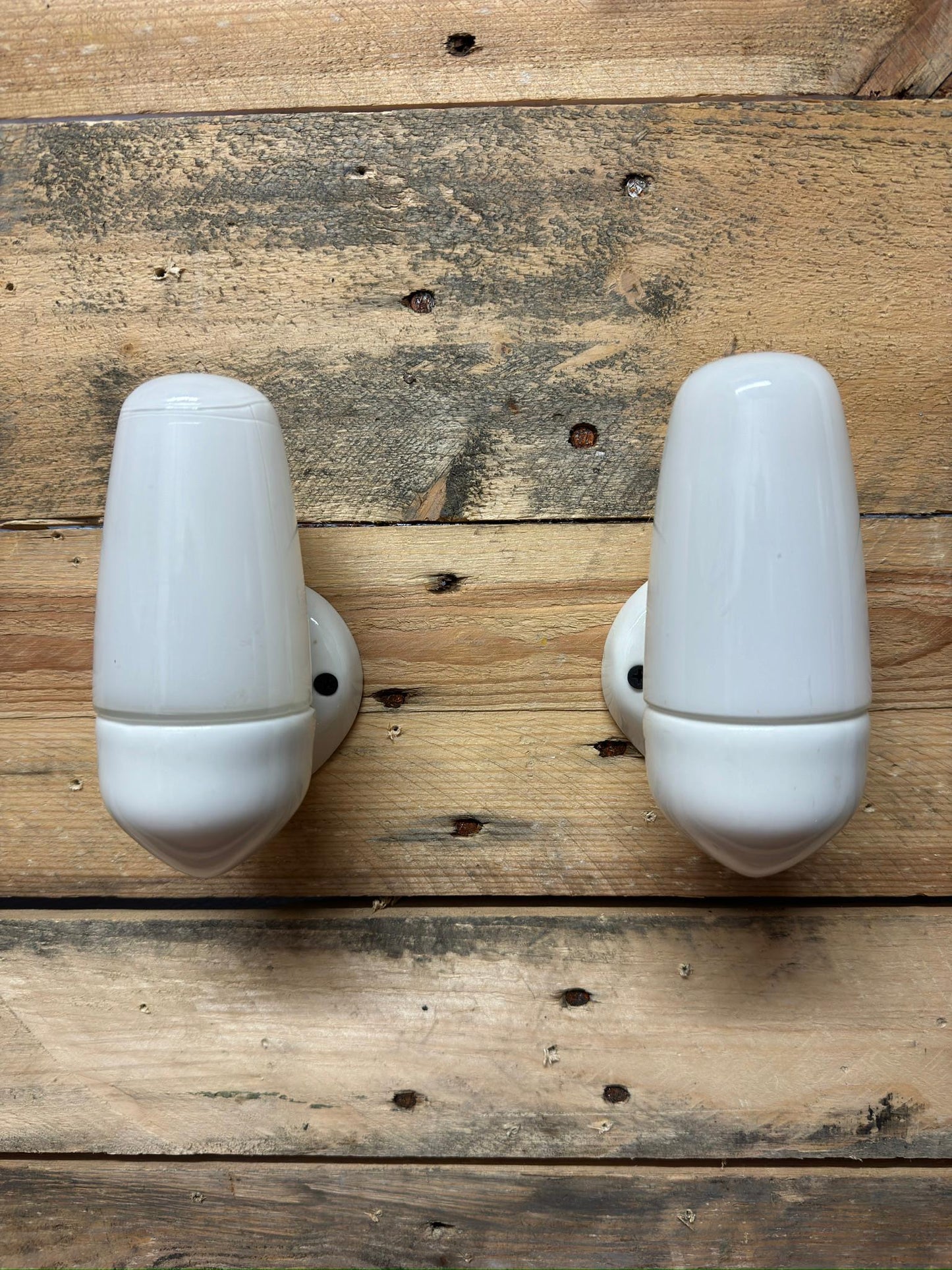 1950s Porcelain & Opaline Glass Bathroom Lights By Sigvard Bernadotte For IFO