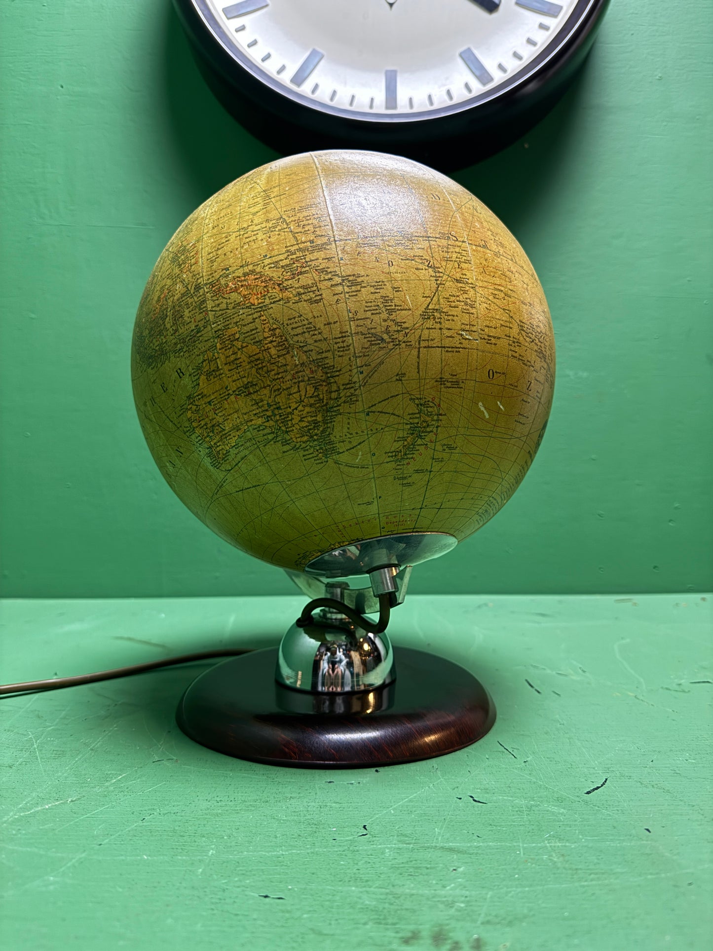 Vintage 1960s German Glass Globe Lamp By JRO Globus Munchen