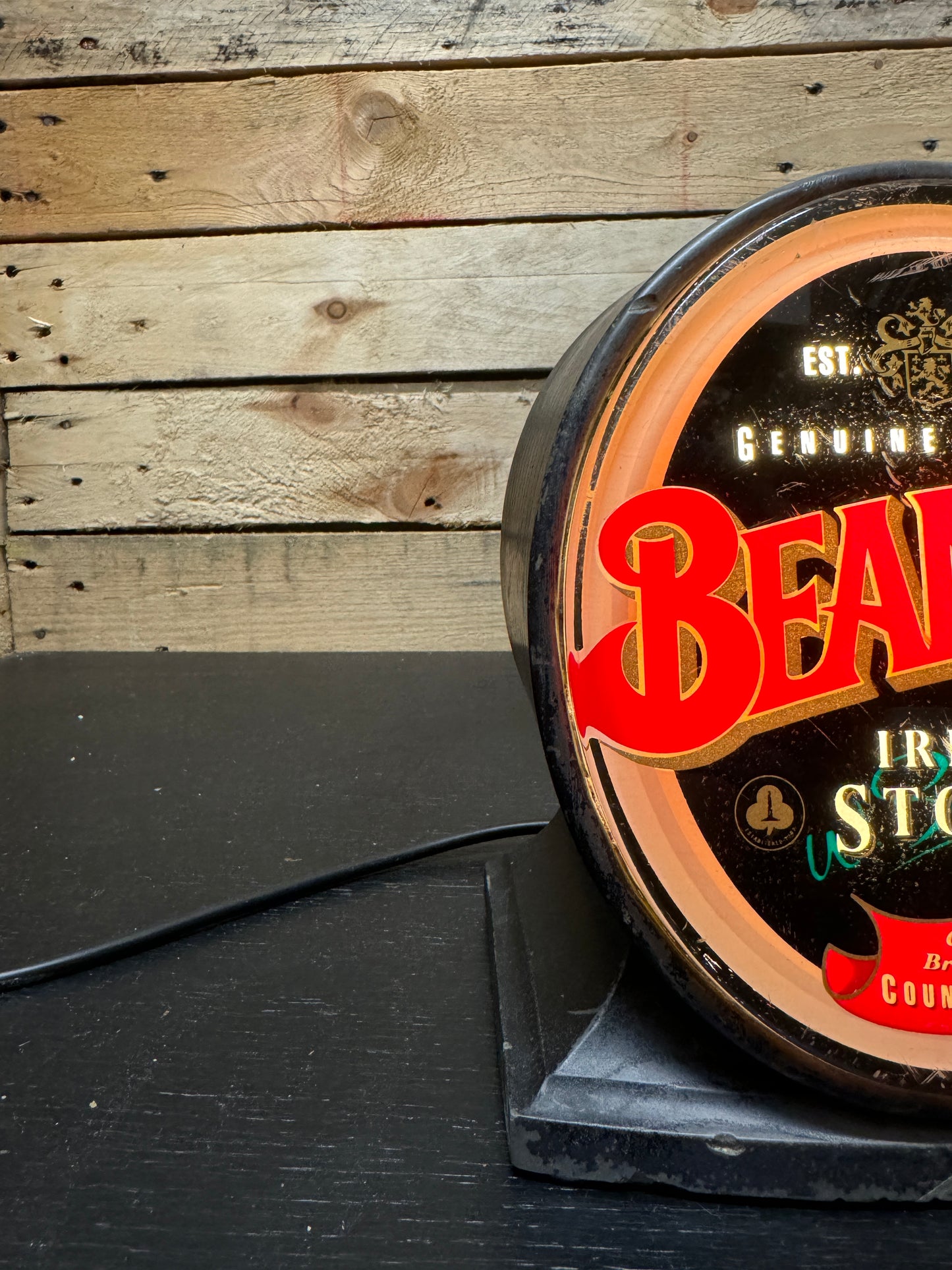 1980s Beamish Irish Stout Advertising Bar Light