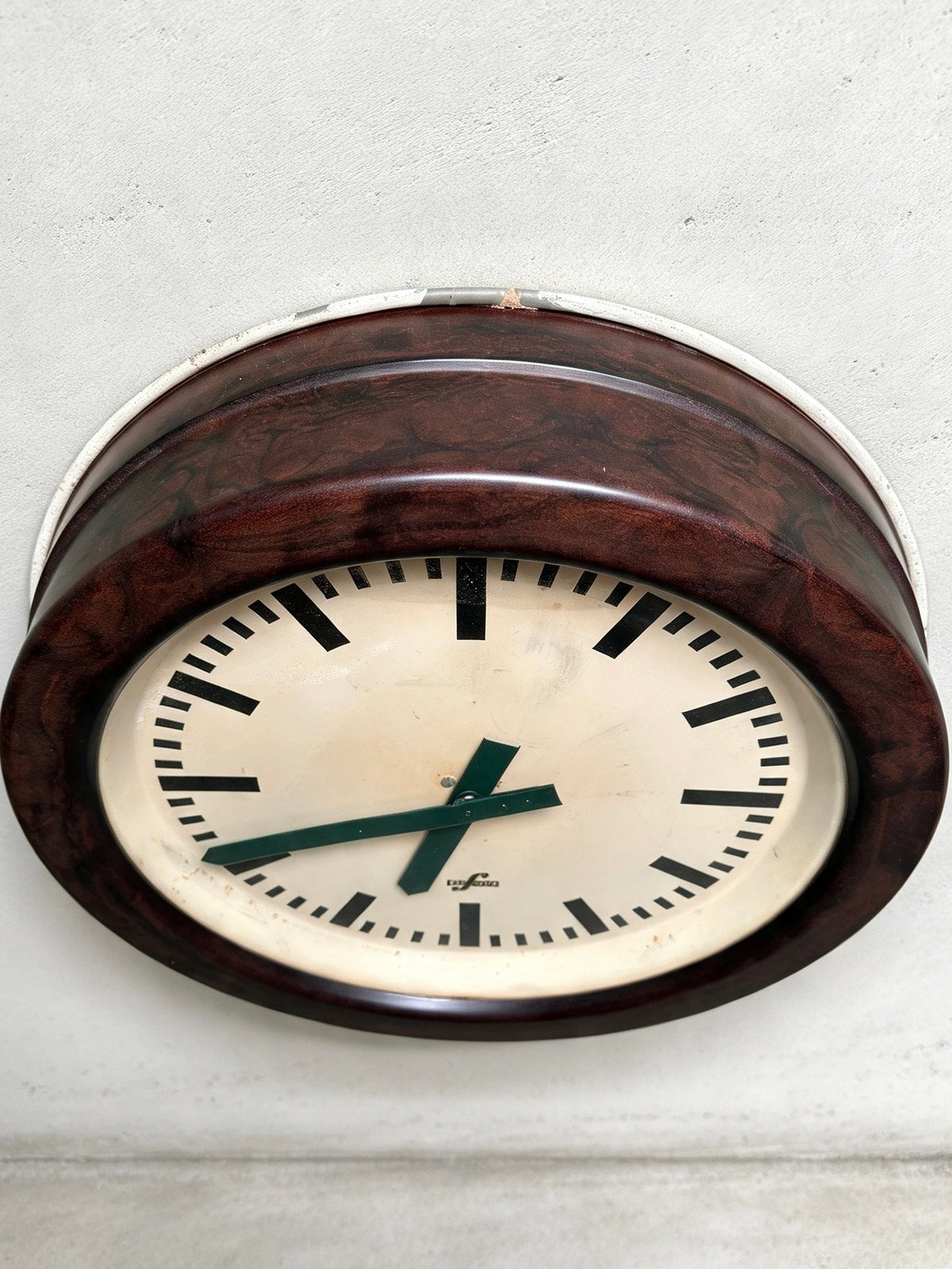 Large 1960's East German Industrial Factory Clocks By Elfema