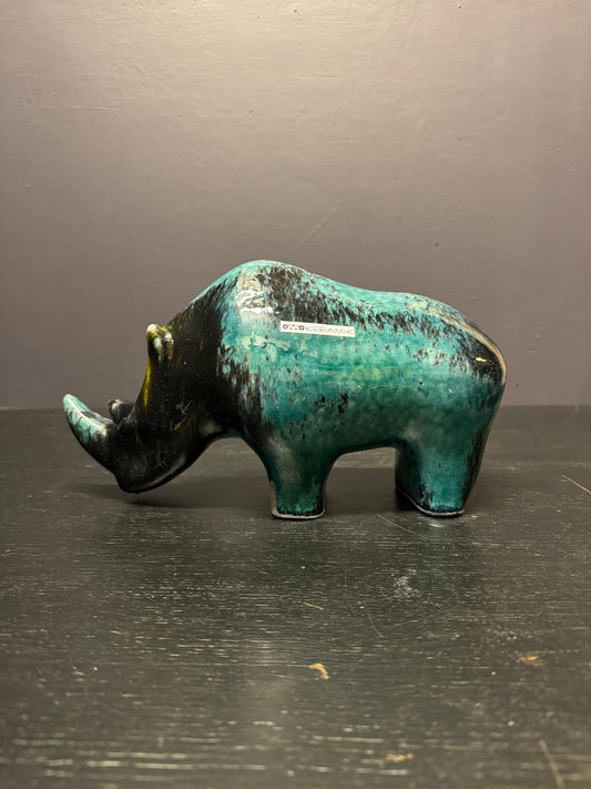 Exclusive Otto Keramik Ceramic Rhino West German Pottery Fat Lava