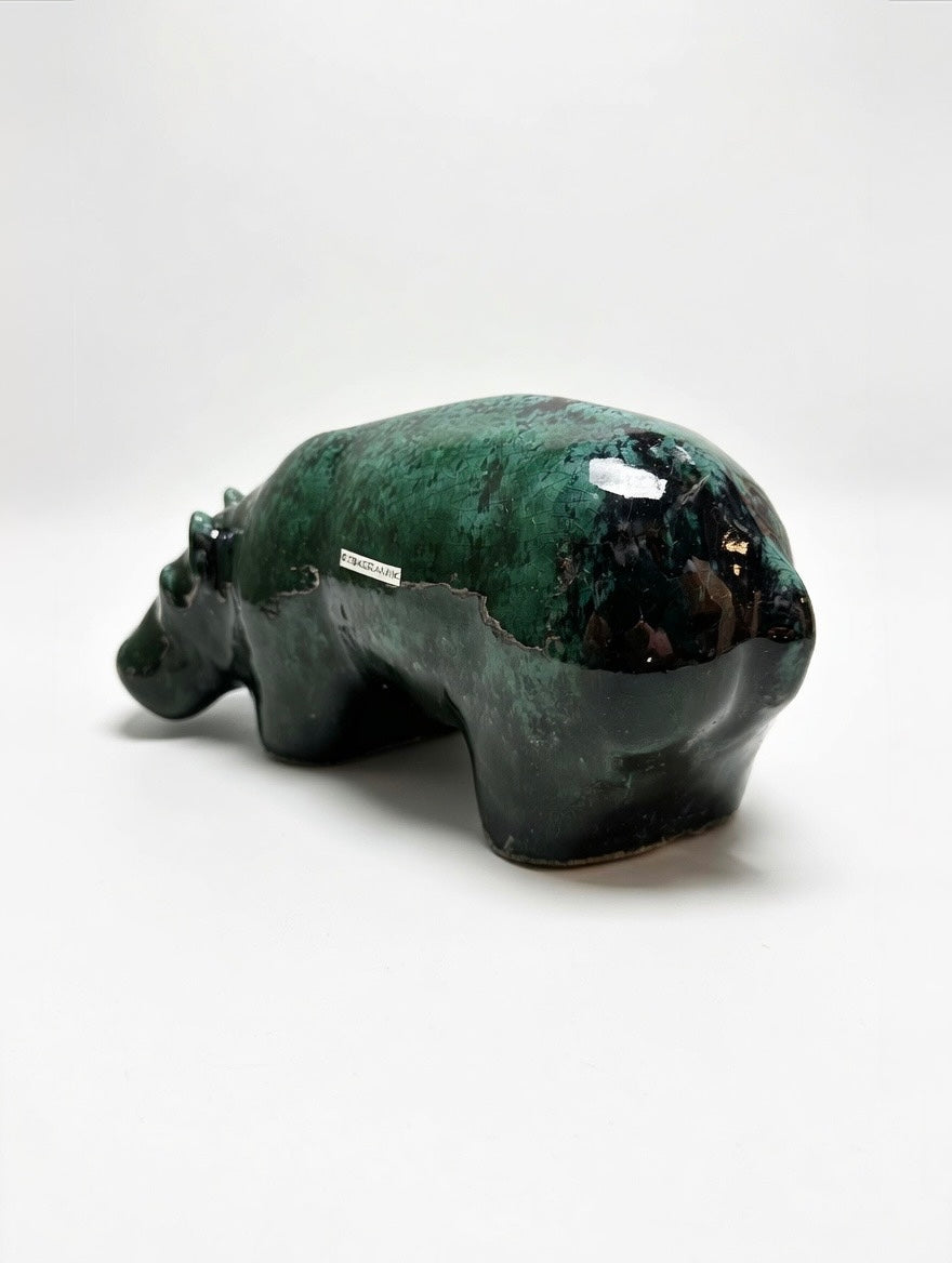 Otto Keramik Ceramic Hippopotamus West German Pottery Fat Lava