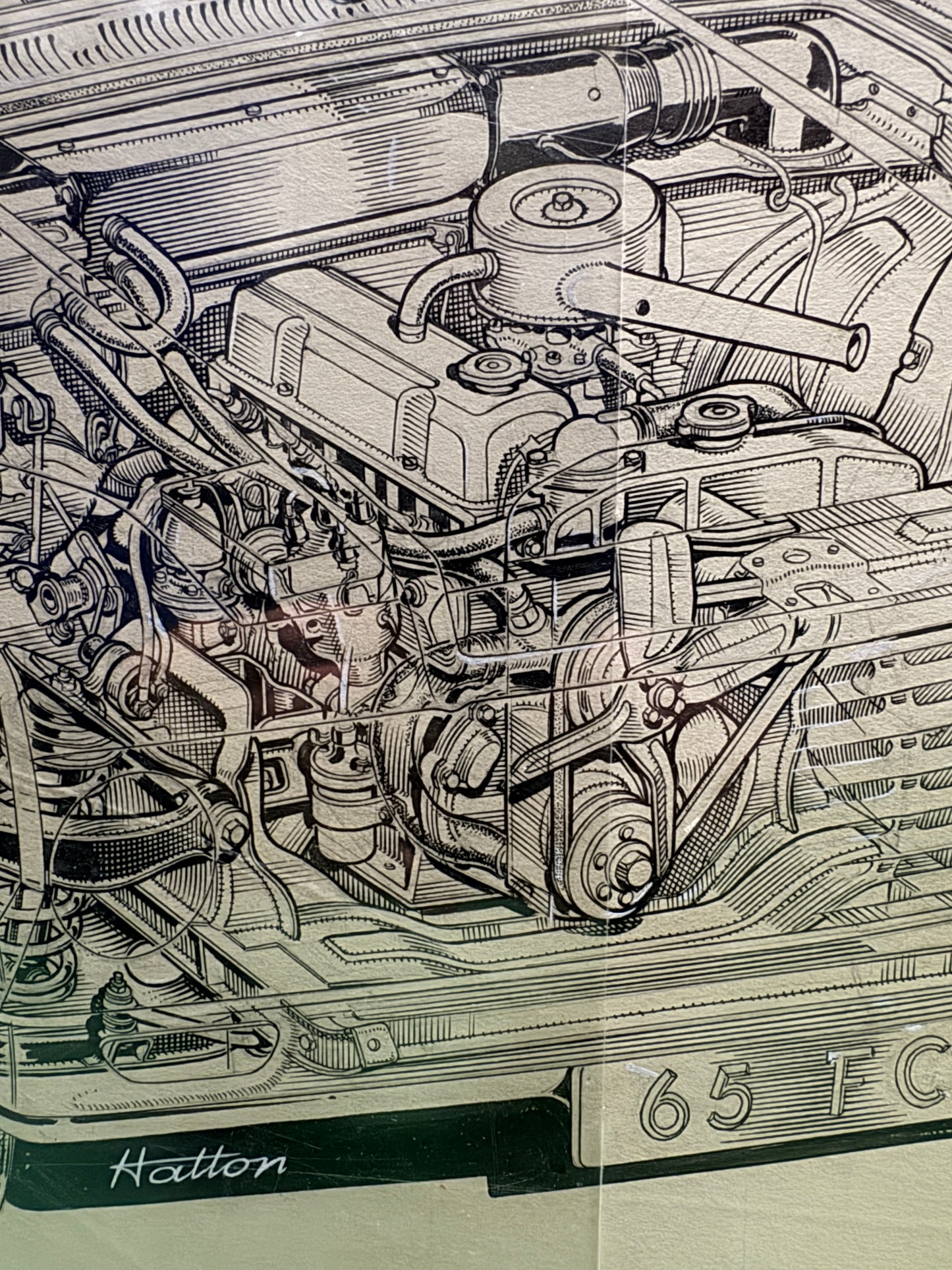 Vauxhall Victor Pen & Ink Cutaway By Brian Hatton 1965