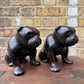 Pair Of Ceramic Bulldogs Dated 1923
