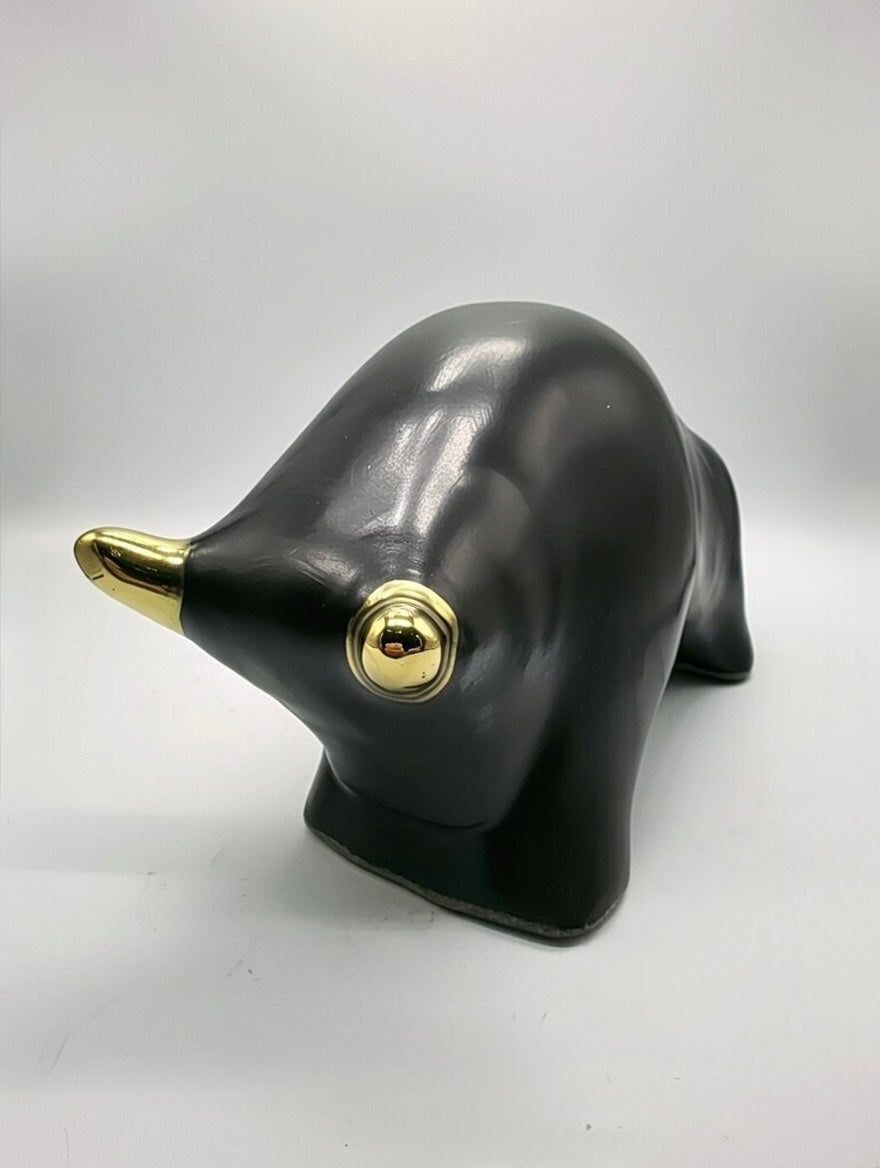 Otto Keramik Gold Edition Ceramic Bull West German Pottery Fat Lava