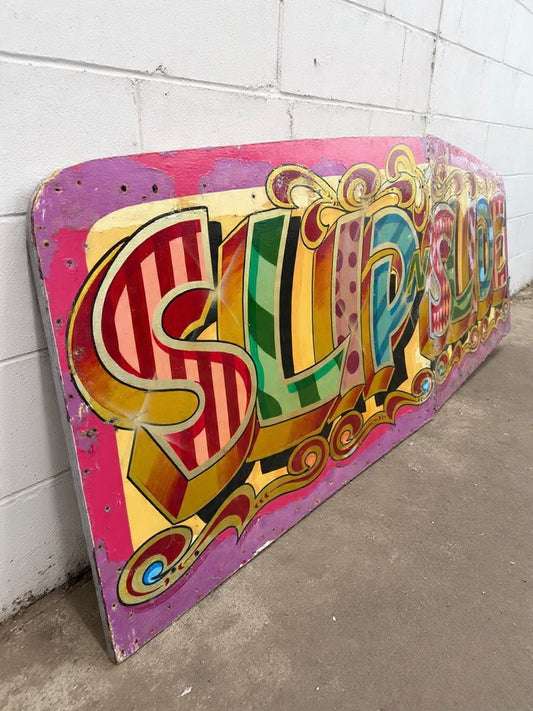 Fair Ground Art Slip N Slide Helter Skelter Sign By Fred Fowle
