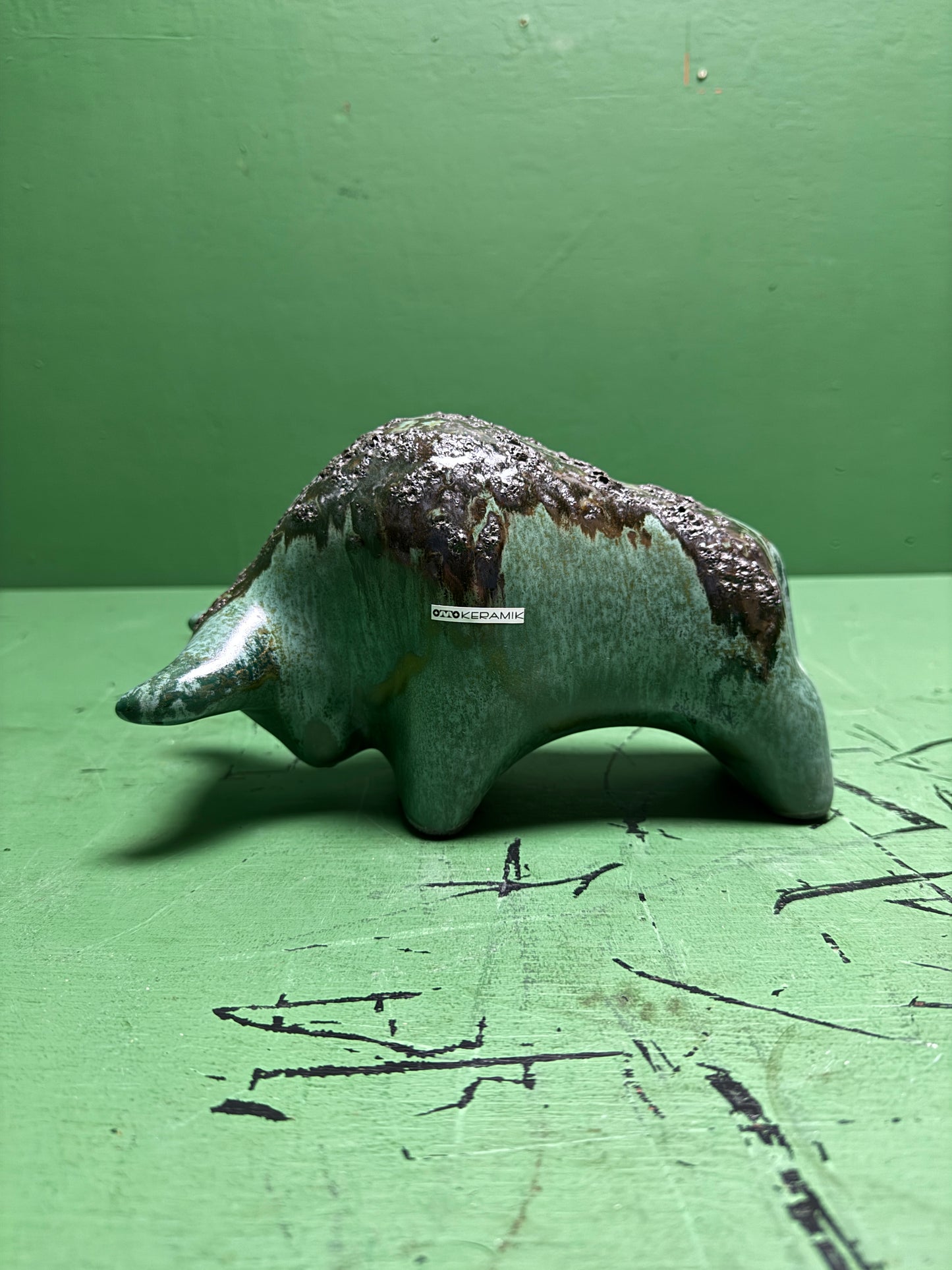 Otto Keramik Classic Ceramic Bull West German Pottery Fat Lava