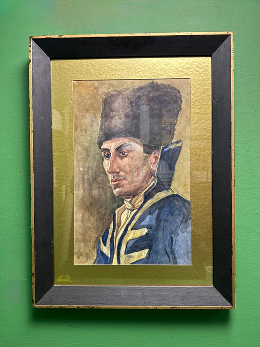 Water Colour Of A Prussian Soldier 1963
