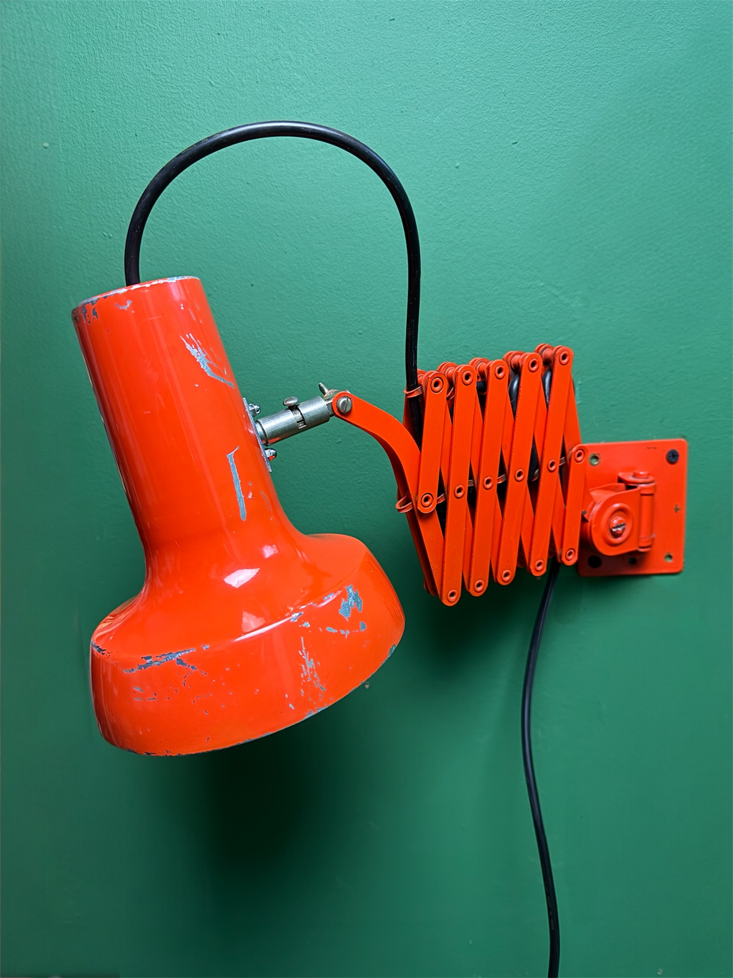 1970s Bright Orange Scissor Lamps By SIS Germany