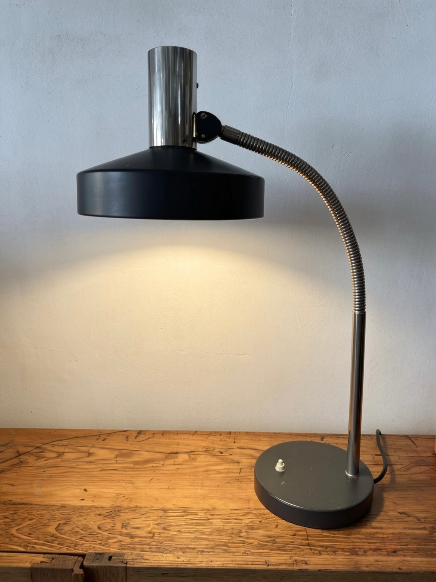 1970s Large Gooseneck Table Lamp By Kaiser Leuchten Germany