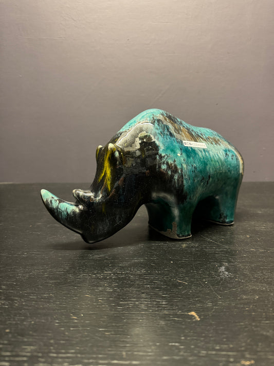 Exclusive Otto Keramik Ceramic Rhino West German Pottery Fat Lava