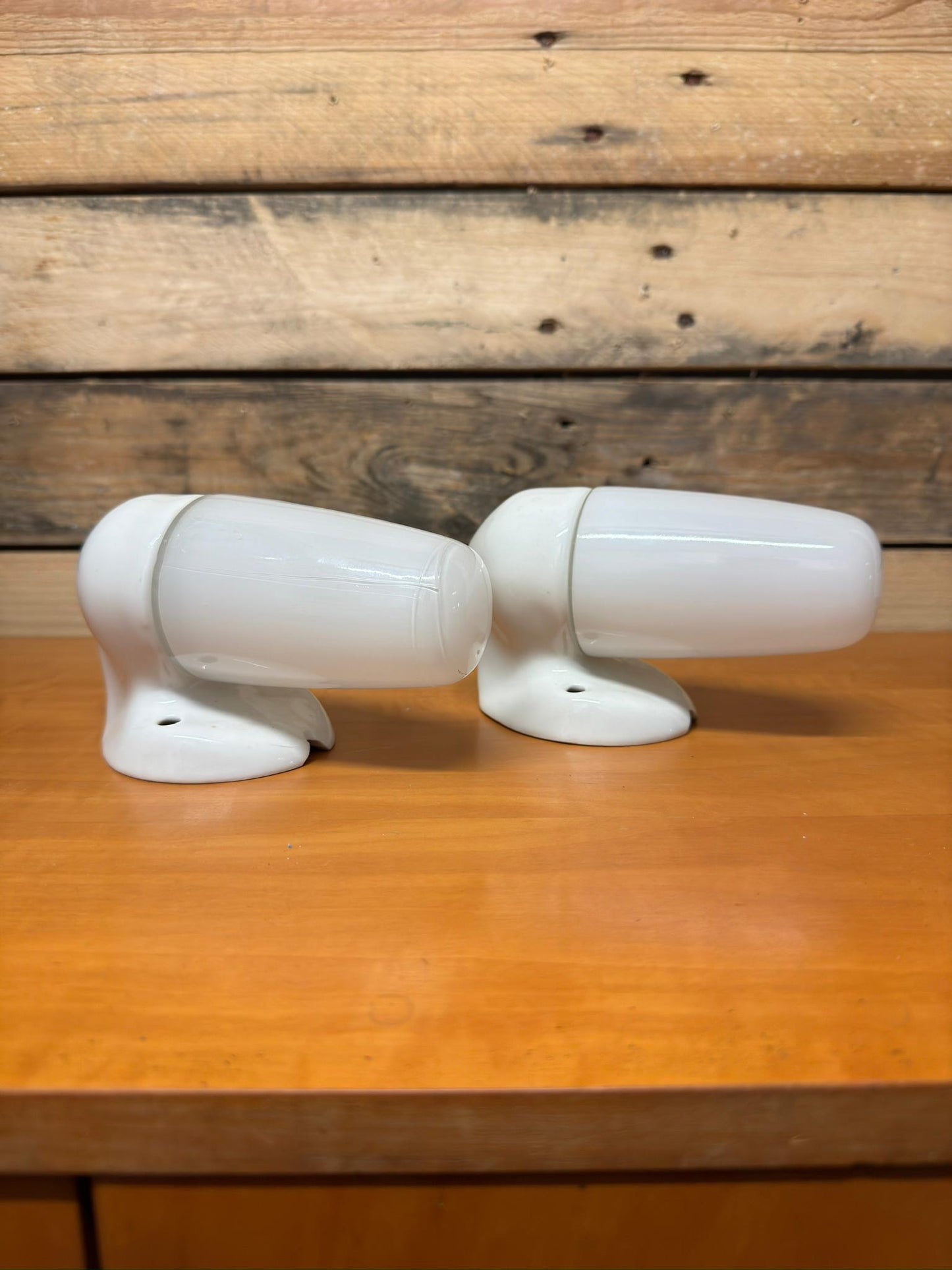 1950s Porcelain & Opaline Glass Bathroom Lights By Sigvard Bernadotte For IFO