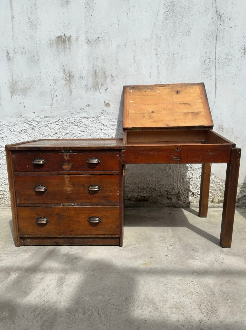 Scratch Built Warehouse Desk & Drawers Circa 1930s