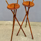 Rare Early Pair Of 1800s Campaign Washbowl Stands