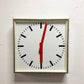 Large Czech Industrial 1970s Square Factory Clocks By Pragotron
