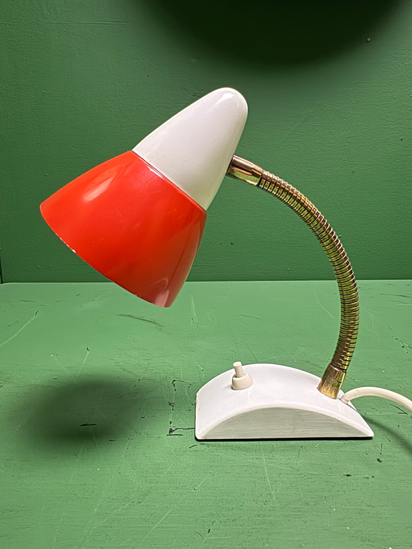1970s German Retro Orange & White Table Lamp