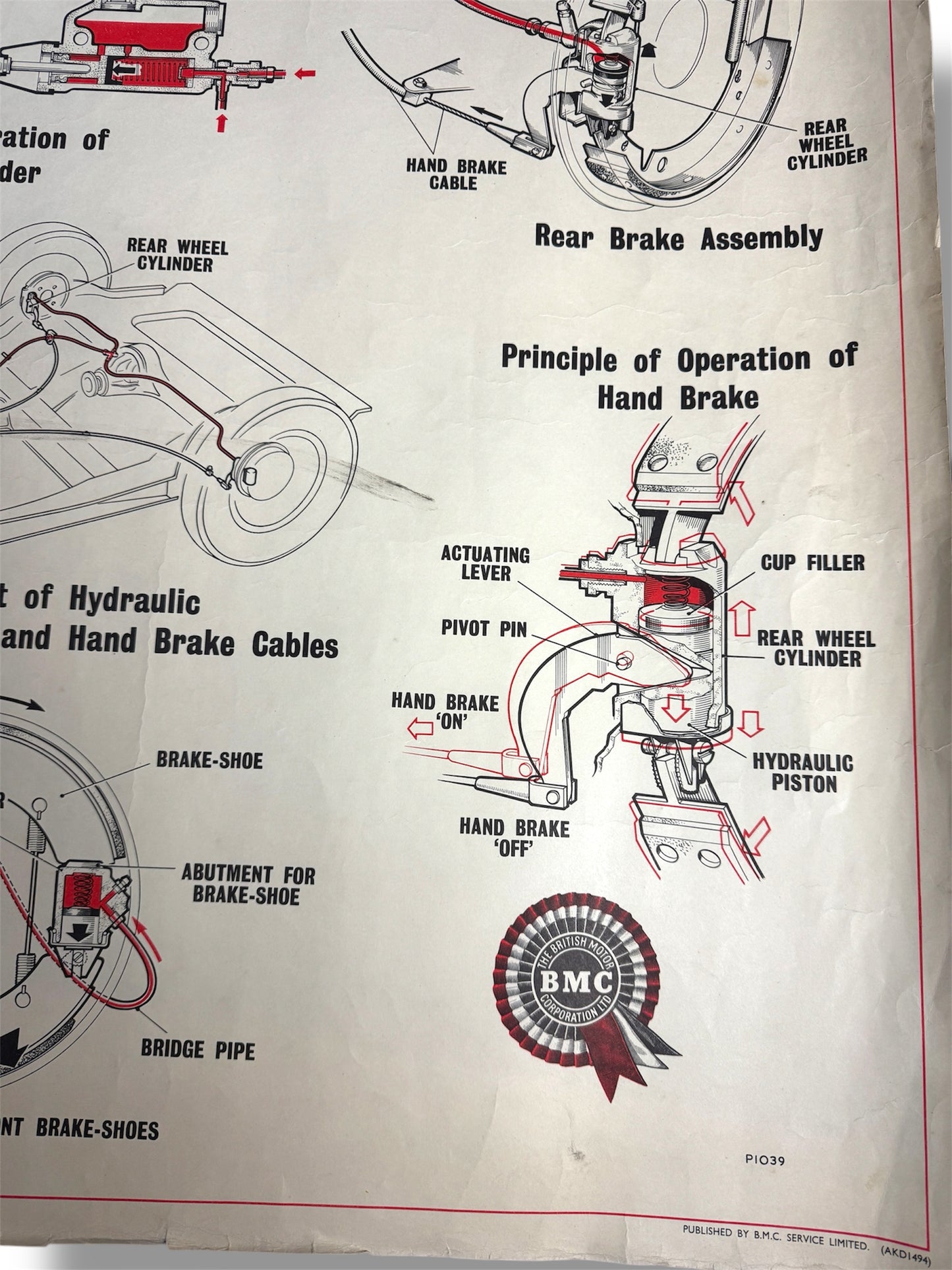 B.M.C. British Motor Corporation Educational Poster Circa 1950s