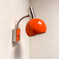 1960s Retro Orange & Chrome Wall Lamp