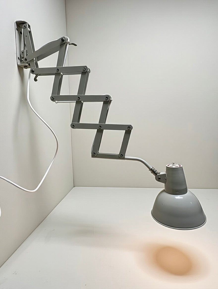 1970s Industrial Scissor Lamp By SIS Germany.