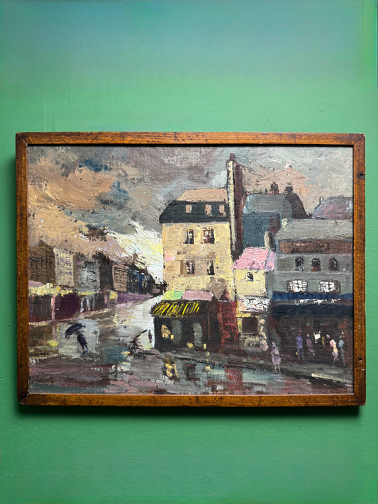 Oil Painting On Board Titled ‘ Stormy Night ‘