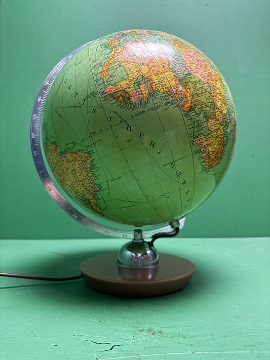 Vintage 1960s German Glass Globe Lamp By JRO Globus Munchenbh