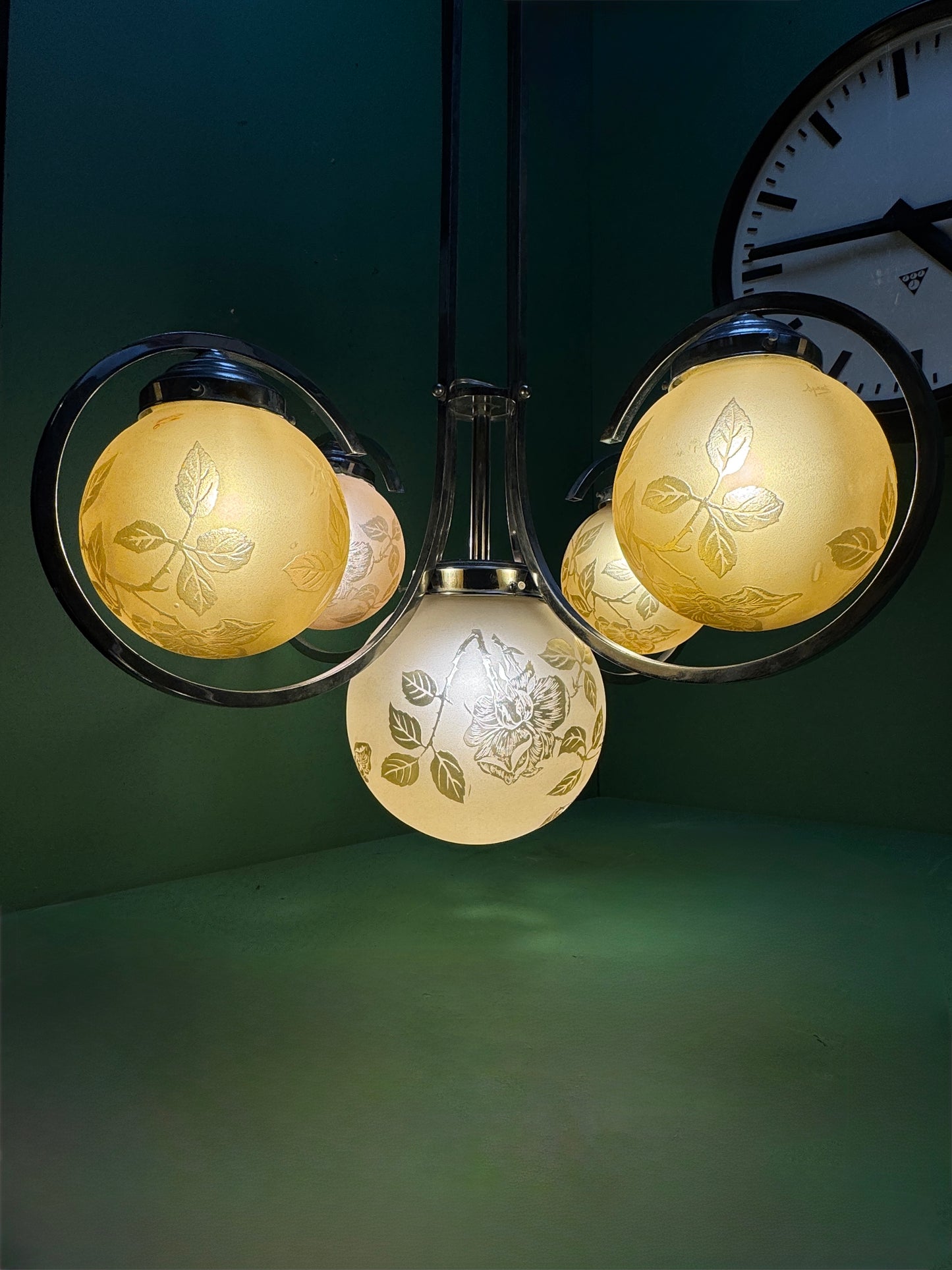 French Art Deco Chandelier Light By Sprat