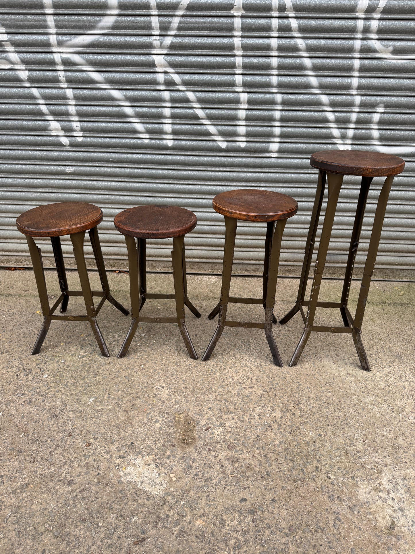 1940s London Made Sankey-Sheldon Factory Stools