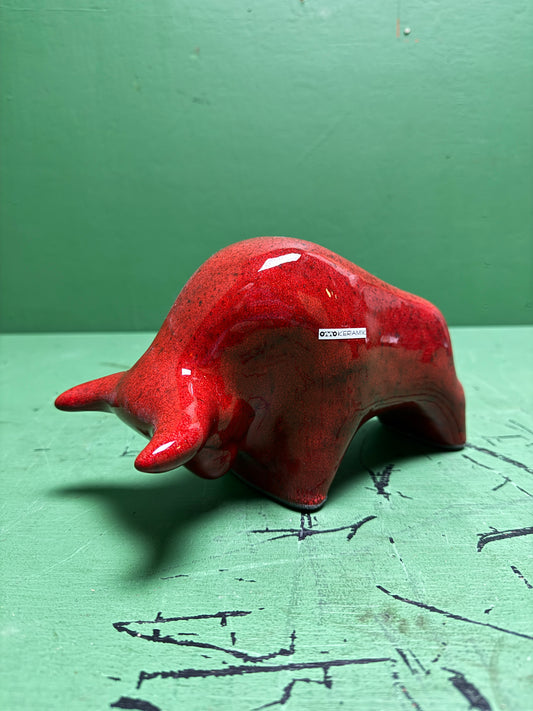 Otto Keramik Classic Ceramic Bull West German Pottery Fat Lava