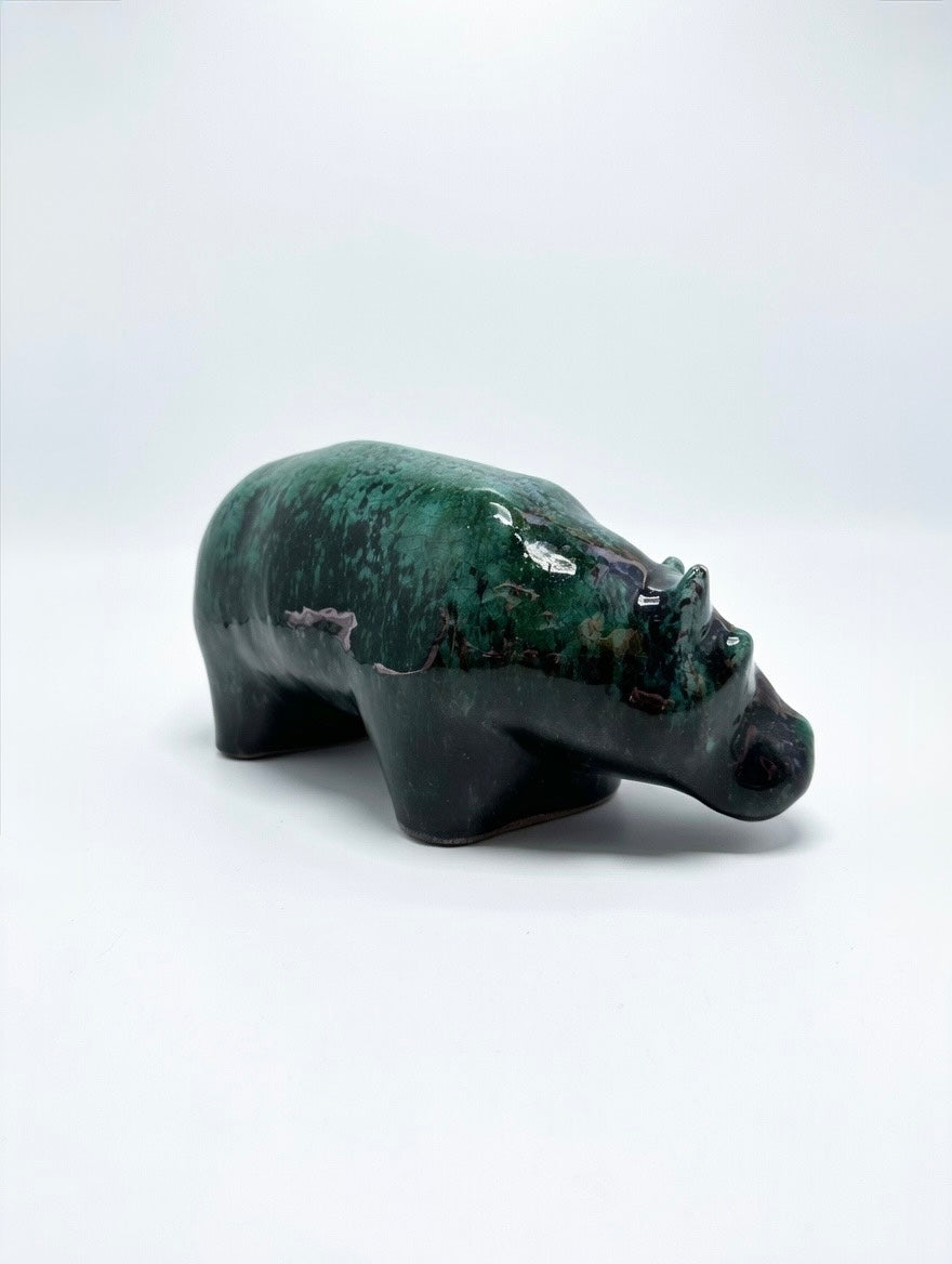 Otto Keramik Ceramic Hippopotamus West German Pottery Fat Lava