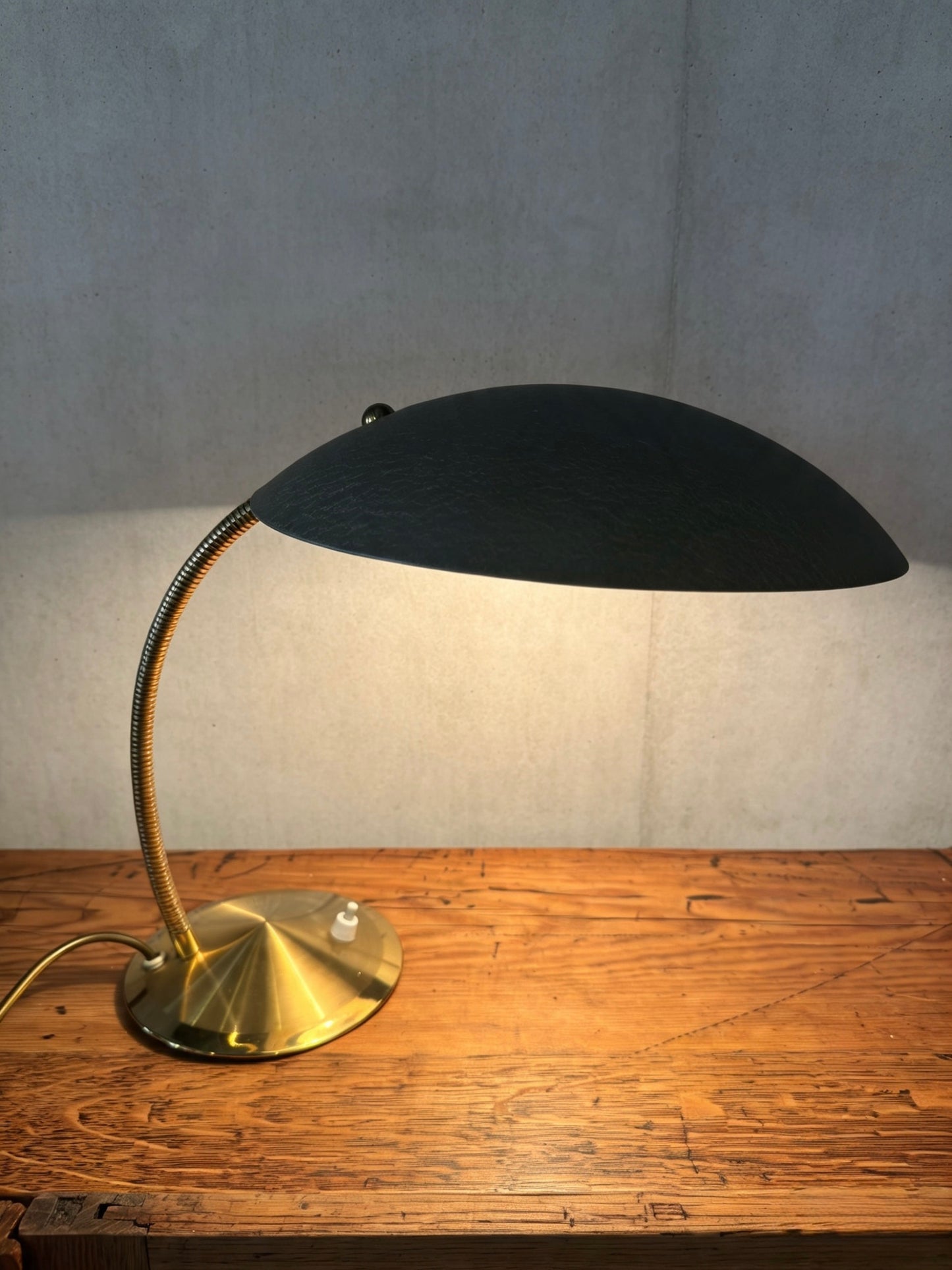 1950s Modernist Goose Neck Table Lamp By Gecos - Gebrüder Cosack Ligting Germany