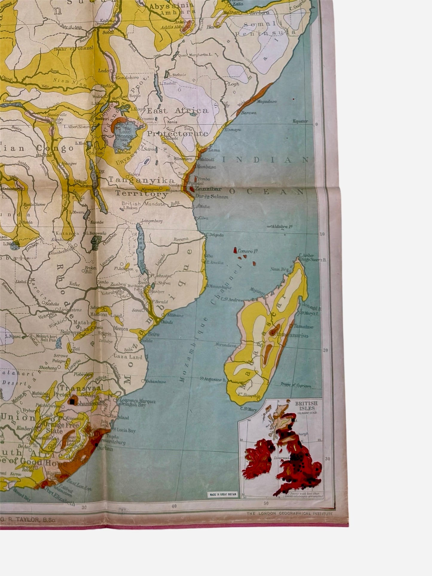 Philips Comparative Wall Atlas Of Africa Circa 1950s