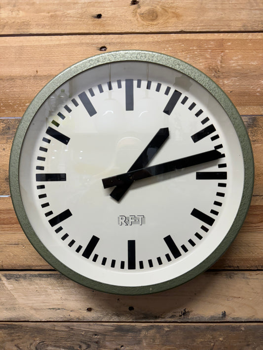 1970s East German Industrial Factory Clock By RFT