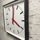 Large Czech Industrial 1970s Square Factory Clocks By Pragotron